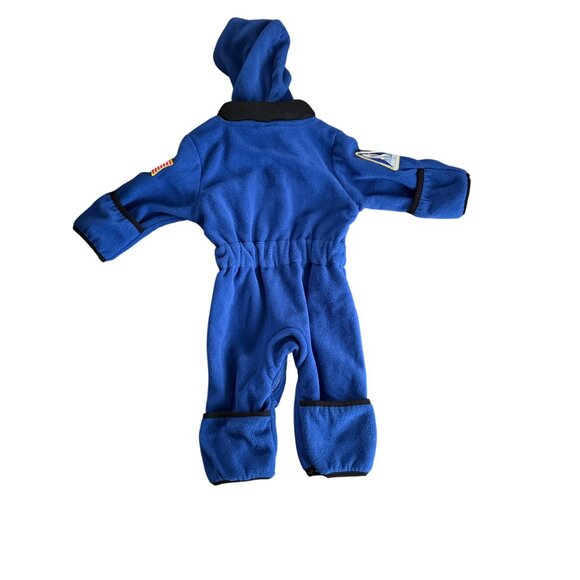 Baby NASA Commander Fleece Jumpsuit With Hood 3-6 Months Blue Cuddle Club Funzie - Picture 3 of 6